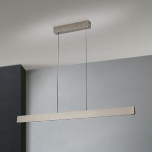 ORION Lampă suspendată cu LED Tara, culoare nichel, lungime 120 cm, aluminiu/oțel, reglabil, Metalic, Camera de zi / sufragerie, Metal, Modern