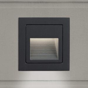 ORION Aplică încastrată Loro LED, antracit, lățime 8,5 cm, aluminiu, Negru, Aluminiu, Modern, Luminile încastrate unghiulare