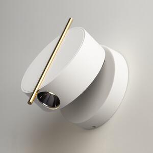 Maytoni Aplică de perete LED Nuance, alb / auriu, Ø 10 cm, Alb, Camera de zi / sufragerie, Aluminiu, Modern