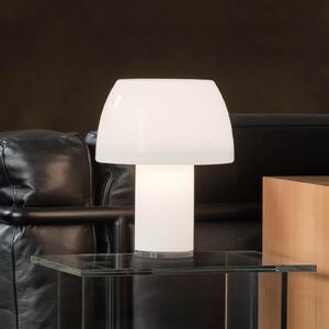 Nemo Lampa de masă reîncărcabilă LED Lorosae, alb, sticlă, IP54, USB, reglabil, Alb, Sticlă