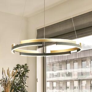 FISCHER & HONSEL Lampă suspendată LED Circly, metal, telecomandă, CCT, dimabil, reglabil, Negru, Camera de zi / sufragerie, Metal, Modern