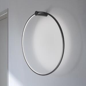 Milagro Lighting Aplică de perete LED Saturno, negru, Ø 80 cm, metal, 4.000 K, Negru, Camera de zi / sufragerie, Aluminiu, Modern