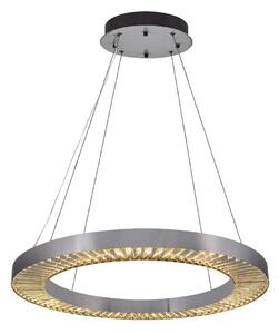 Candelabru LED suspendat pe cablu JESI, 85W, 230V, 3000K, diametru 80 cm, argintiu