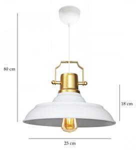 Lustră AYD pe cablu 1xE27/40W/230V alb/auriu