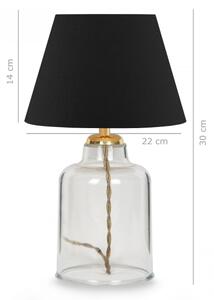 Lampă de masă AYD, 1xE27/40W/230V, neagră/transparentă
