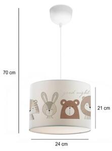 Lustră pentru copii CANDY 1xE27/40W/230V alb/maro