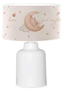 Lampă de noptieră pentru copii CANDY, 1xE27/40W/230V, alb/bej