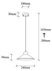 Lustră pe cablu MANAVGAT 1xE27/40W/230V galben/maro