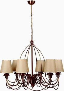 Candelabru pe lanț CLASSIC 6xE14/40W/230V bronz/bej