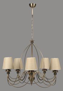 Candelabru CLASSIC cu lanț, 5xE14/40W/230V, bronz/bej