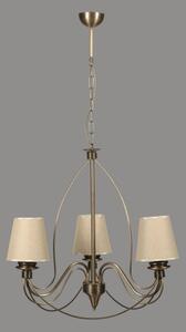 Candelabru suspendat CLASSIC pe lanț, 3xE14/40W/230V, bronz/bej