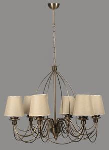 Candelabru pe lanț CLASSIC 6xE14/40W/230V bronz/bej