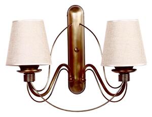 Aplică de perete CLASSIC, 2x E27, 40 W, 230 V, bronz/bej