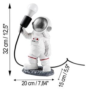 Lampă de noptieră pentru copii ASTRONAUT 1xE27/40W/230V argintie/albă