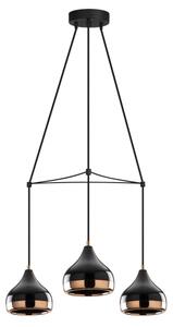 Lustră pe cablu YILDO, 3xE27/40W/230V, negru/cupru