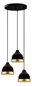 Lustră suspendată pe cablu YILDO 3xE27/40W/230V negru/auriu