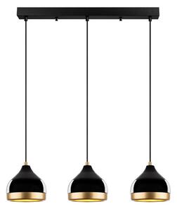 Lustră pe cablu YILDO, 3xE27/40W/230V, negru/auriu