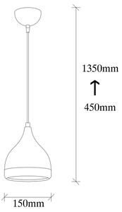 Pendul pe cablu YILDO 1xE27/40W/230V, negru/cupru