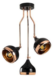 Lustră pe tijă YILDO, 3xE27/40W/230V, negru/cupru