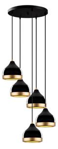 Candelabru suspendat cu cablu YILDO 5xE27/40W/230V negru/auriu