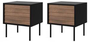 SET 2x noptieră CORTINA 51x45 cm negru/nuc warnia