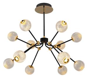 Lustră LED pe tijă GELA 12xLED/5W/230V 3000K negru/auriu