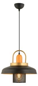 Lustră suspendată MONZA 1xE27/40W/230V, diam. 32 cm, negru/auriu