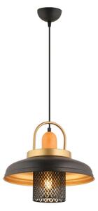 Lustră suspendată MONZA 1xE27/40W/230V, diam. 32 cm, negru/auriu