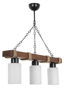 Candelabru JASMIN pe lanț, 3x E27/40W/230V, maro/alb