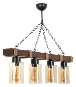Lustră suspendată pe lanț JASMIN 4xE27/40W/230V maro/bej