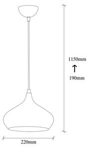 Pendul pe cablu DODO 1xE27/40W/230V crom mat