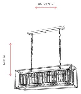 Lustră suspendată pe lanț CRYSTALLINE, 4xE27/6W/230V, finisaj bronz
