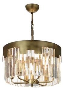 Candelabru suspendat cu lanț CRYSTALLINE, 6x E27, 40W, 230V, finisaj bronz