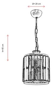 Candelabru pe lanț CRYSTALLINE, 1xE27/6W/230V, bronz