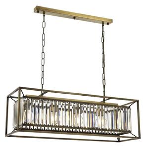 Lustră suspendată pe lanț CRYSTALLINE, 4xE27/6W/230V, finisaj bronz