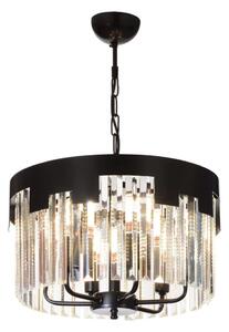 Candelabru cu lanț CRYSTALLINE 6xE27/40W/230V negru