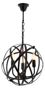 Lustră cu lanț IRONBALL, 3xE27/40W/230V, negru