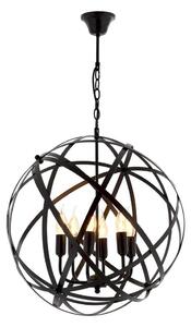 Candelabru cu lanț IRONBALL 6xE27/40W/230V negru