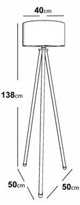 Lampă de podea AYD, 1x E27, 40W, 230V, maro/gri