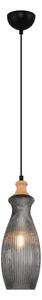 Pendul pe cablu BOTTLE 1xE14/4W/230V, sticlă fumurie