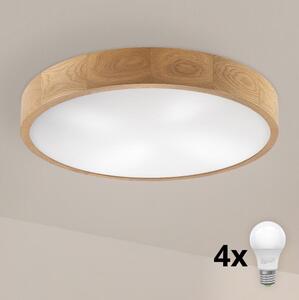 Brilagi - Plafonieră LED CARVALHO 4xE27/60W/230V, stejar, diam. 57,5 cm