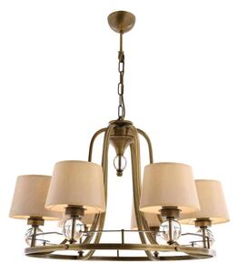 Candelabru NARA pe lanț, 6xE27/40W/230V, alamă