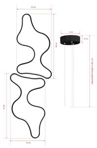Lustră LED suspendată pe cablu DUPLE ARTISAN LED/80W/230V 6500K neagră