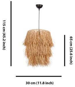 Pendul pe cablu TASSEL 1xE27/40W/230V, abajur din rafie