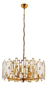 Candelabru suspendat pe lanț CRYSTALLINE 6xE14/40W/230V, finisaj cupru