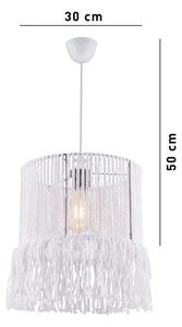 Pendul suspendat pe cablu NESS MACRAME 1xE27/40W/230V, alb