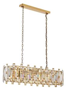 Candelabru pe lanț CRYSTALLINE 13xE14/40W/230V auriu