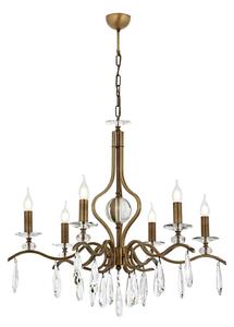 Candelabru CLASSIC cu lanț, 6 x E14, 40W, 230V, finisaj bronz