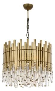 Lustră pe lanț CRYSTALLINE, 6xE27/40W/230V, diam. 40 cm, alamă