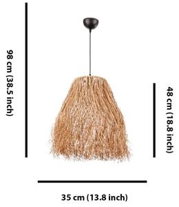 Lampă suspendată FRINGE cu cablu 1xE27/40W/230V, abajur din rafie